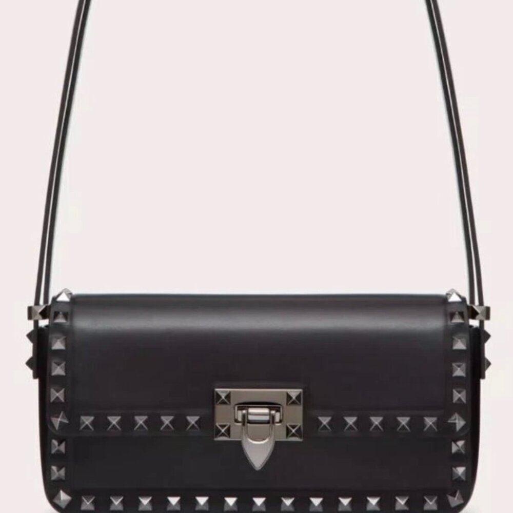 Valentino Garavani ROCKSTUD23 E/W Smooth Calfskin Shoulder Bag MSRP $2,390 NWT
